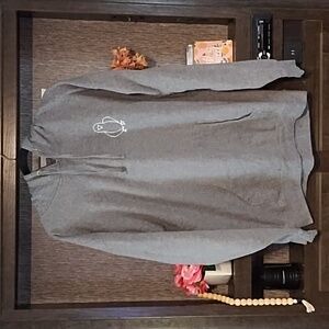 Birdbrain Hoodie Sweatshirt Gray Kangaroo Pocket Size XL